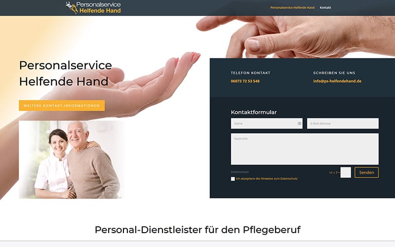 Homepage für Personaldienstleister in Frankfurt und Babenhausen