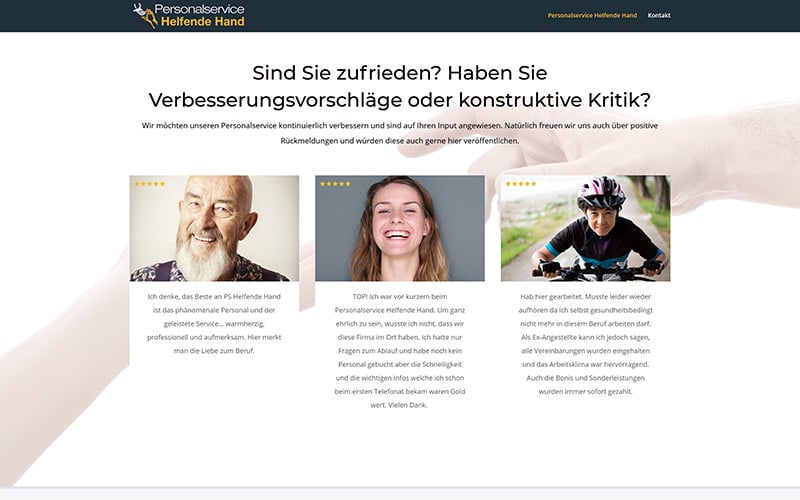 Homepage für Personaldienstleister in Frankfurt und Babenhausen