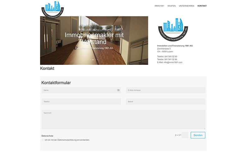 Erstellung Homepage Schweizer Immobilienmakler