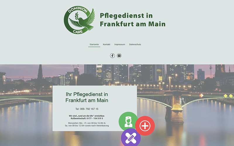 Baukasten IONOS Pflegedienst Homepage