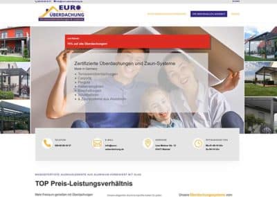 Website, Flyer und vieles mehr für Euro Überdachung FFM