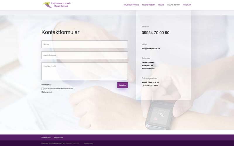 Homepage für einen Hausarzt in Simbach