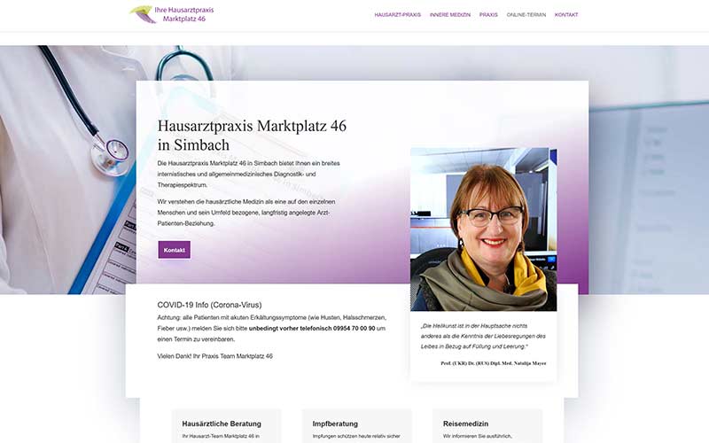 Homepage für einen Hausarzt in Simbach