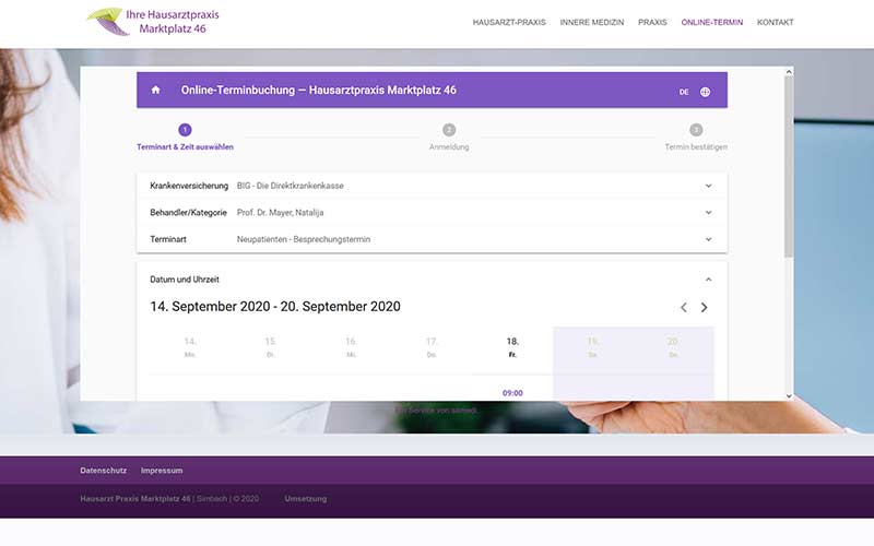Homepage für einen Hausarzt in Simbach