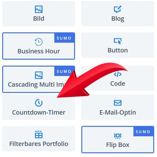 Countdown-Timer-Modul von Divi / WordPress