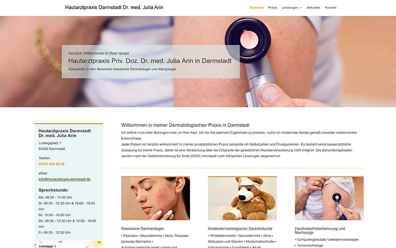 Darmstadt | Erstellung klassischer Arzt Homepage
