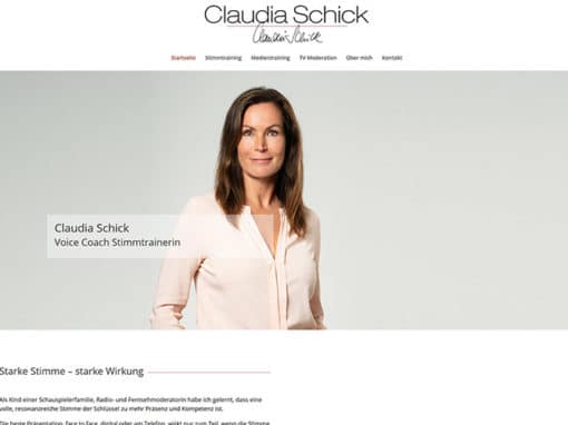 Homepage Re-Design für Hessens Moderatorin Claudia Schick