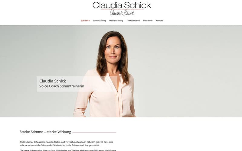 Homepage Re-Design für Hessens Moderatorin Claudia Schick