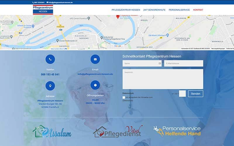 Frankfurt | Erstellung Homepage Pflegezentrum Hessen