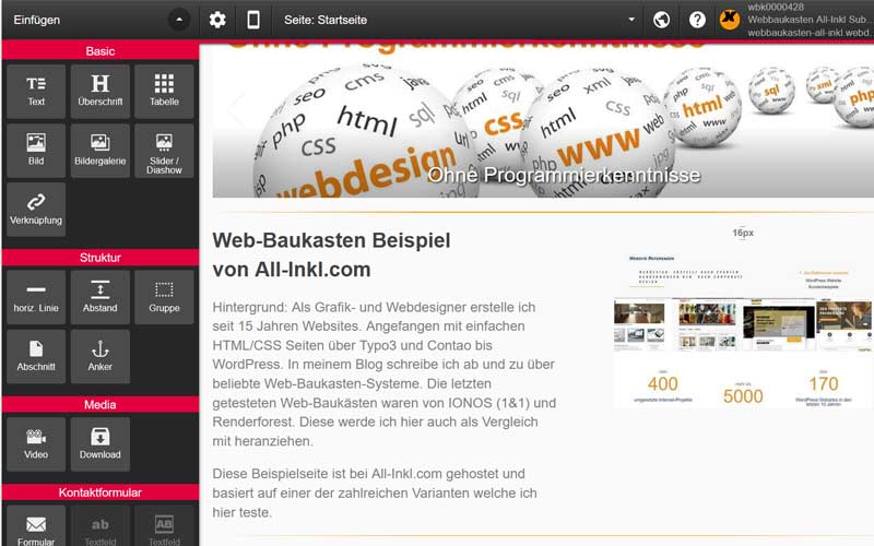 Web-Baukasten von All-Inkl.com