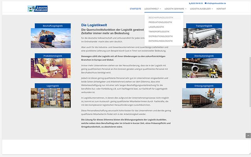 Schwetzingen | Erstellung einer Homepage für Logistikausbildung