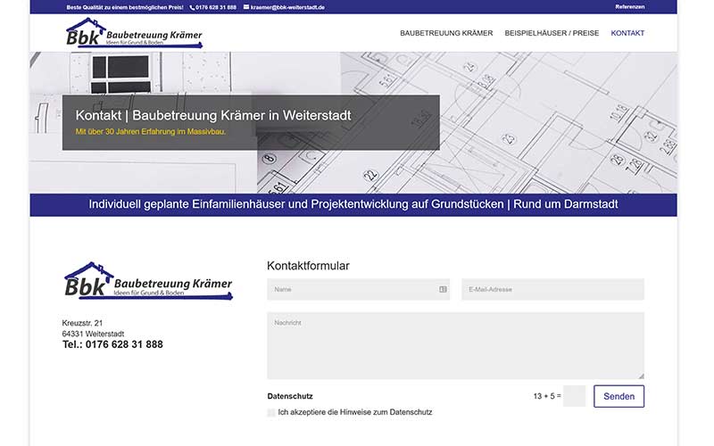 Neue Homepage für ein Bauunternehmen in Weiterstadt