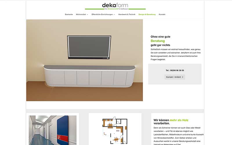 Möbel-Werkstatt Erstellung eine Homepage