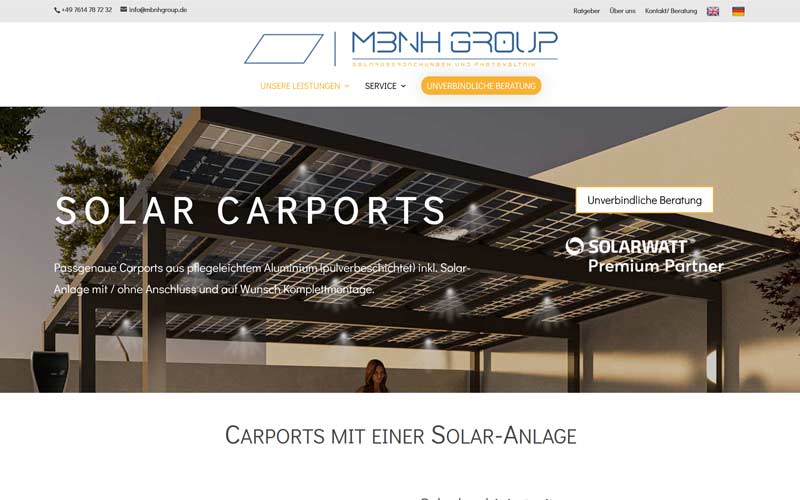 Website und Drucksachen für Solar- und Photovoltaik Dächer