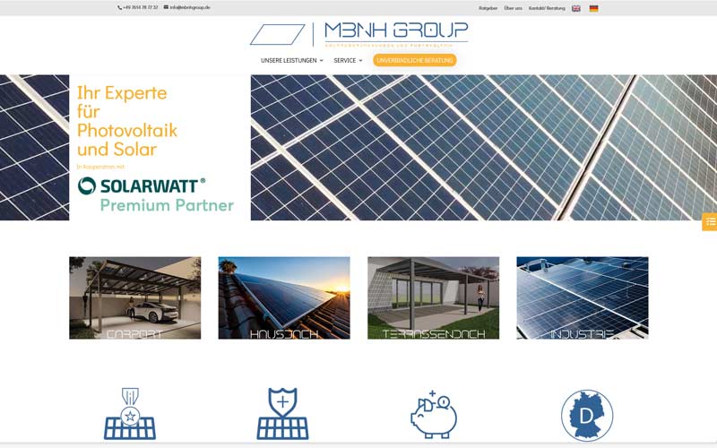 Website und Drucksachen für Solar- und Photovoltaik Dächer