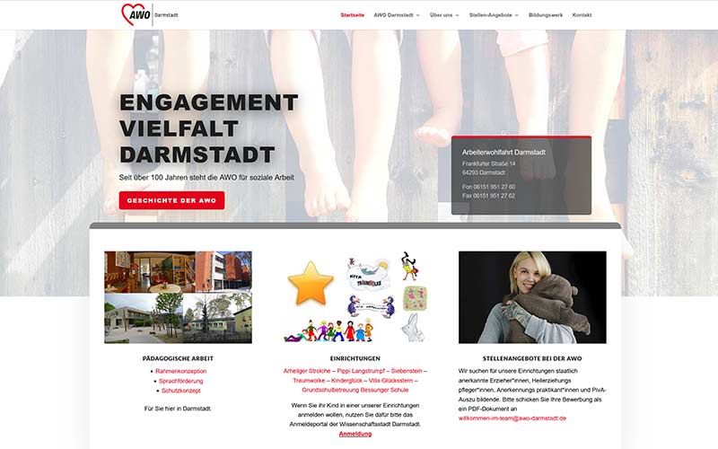 Website Erstellung AWO Darmstadt
