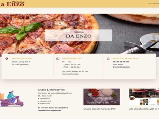Erstellung Website (Onepager) Pizzeria in Egelsbach