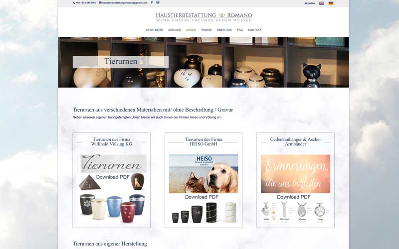 Erstellung einer Website für einen Tierbestatter
