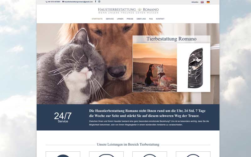 Erstellung einer Website für einen Tierbestatter