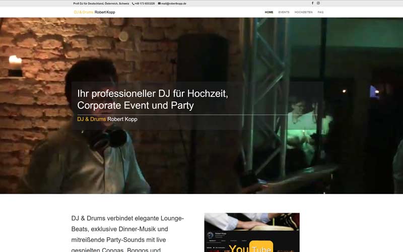 Homepage-Erstellung für einen DJ