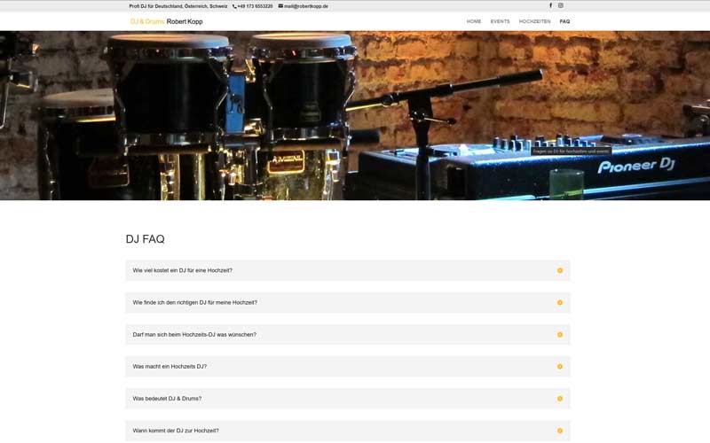 Homepage-Erstellung für einen DJ