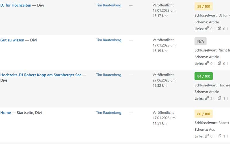 Homepage-Erstellung für einen DJ