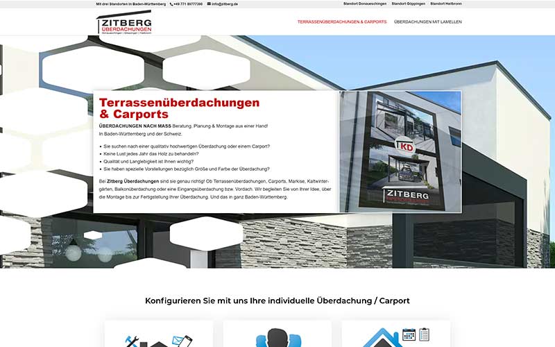 ReDesign Zitberg.de / Überdachungs-Firma