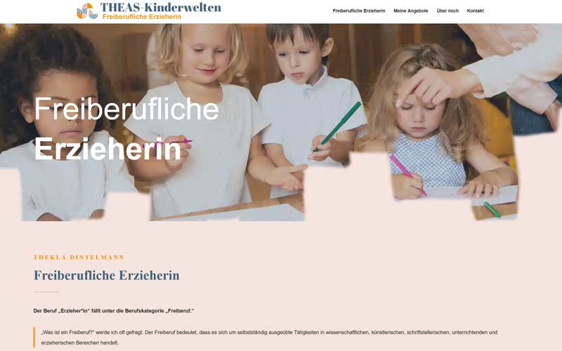 Freiberufliche Erzieherin: Erstellung einer neuen Homepage