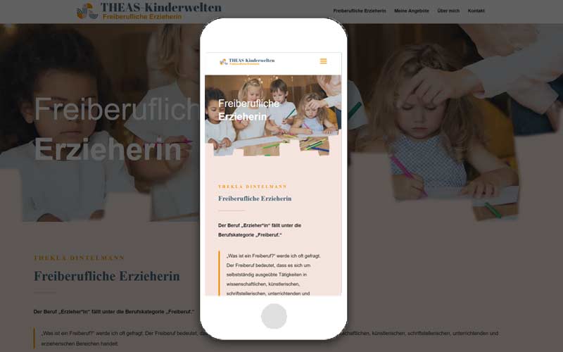 Freiberufliche Erzieherin: Erstellung einer neuen Homepage