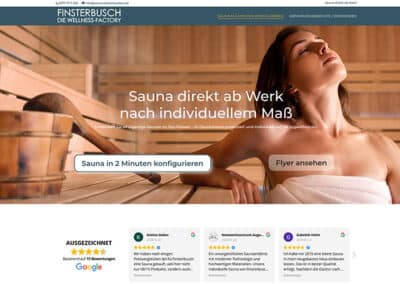 Sauna Website in zwei Tagen