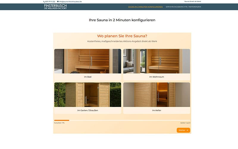 Sauna-Website