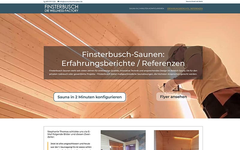 Sauna-Website